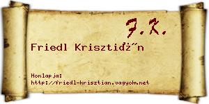 Friedl Krisztián névjegykártya